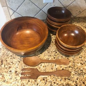 Pottery Barn wood salad set